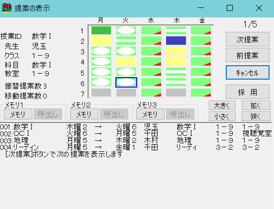 AI手直し　振替提案2　提案の表示