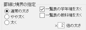 罫線と境界の指定