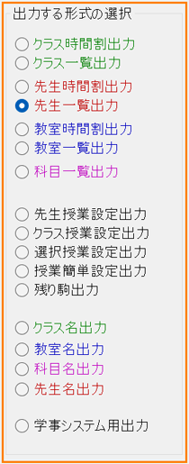 帳票の選択